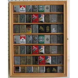 56 Zippo Lighter Display Case Cabinet Holder Wall Rack 