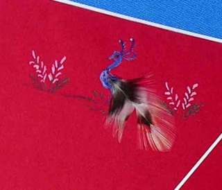 VTG HAND PAINTED FEATHER BIRD STATIONERY, FOLK ART / CRAFTS/CARDS 