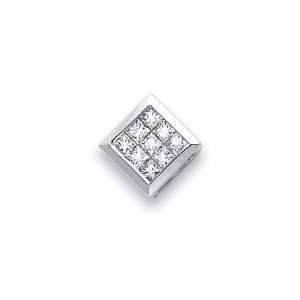   Solitaire Set 14k White Gold Charm (1/2 Carat) Jewelers Mart Jewelry