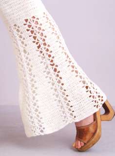   CUTOUT Sheer Lace High Waist BELL BOTTOM Dress Supermodel PANTS  