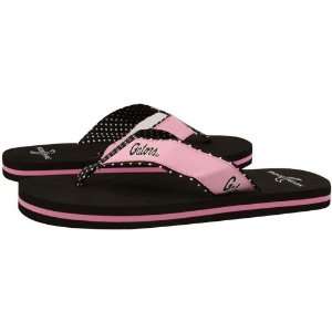   Gators Ladies Pink Black Polka Dot Flip Flops