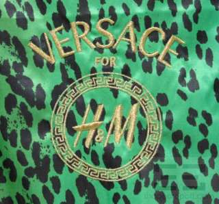 Versace for H&M Green Palm Print Sequined Zip Front Sleeveless Dress 