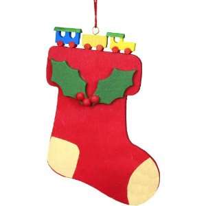  Ulbricht Christmas Stocking with Train Ornament