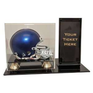  Super Bowl 43 Mini Hemet & Ticket Display Case   Steelers 