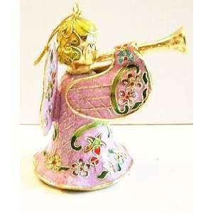  Cloisonne Heralding Angel Christmas Holiday Ornament