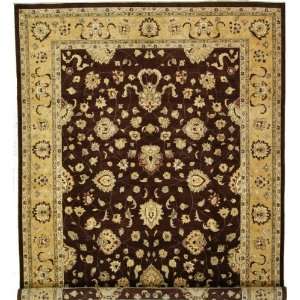  103 x 1310 Brown Hand Knotted Wool Ziegler Rug 