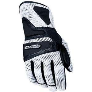   Womens Textile Sports Bike Motorcycle Gloves   Color White, Size