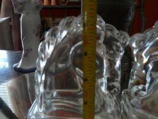 Fab Pair of Clear Glass Tang Horsehead Bookends  