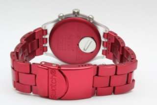 New Swatch Irony Full Blooded Rasberry Chronograph Watch 43mm 