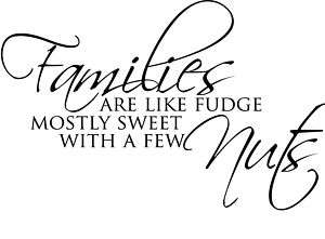 Families ARE LIKE FUDGE Vinyl Decal Home Wall Decor  