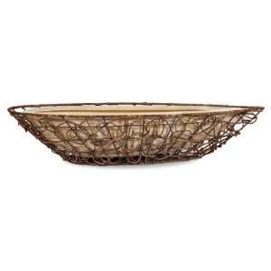  30 Decorative Oval Vine Basket With Ceramic Pot