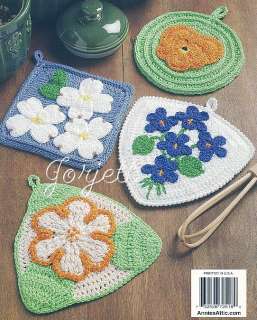 Flower Pot Holders, Annies floral crochet patterns  