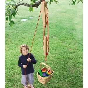  Pulley Set with Wooden Reels and Nylon Ropes Toys & Games