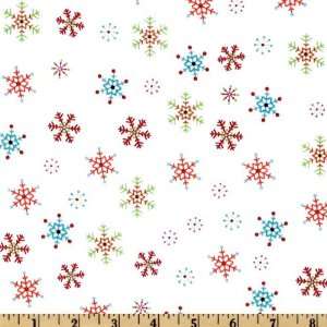   Christmas Snowflakes White Fabric By The Yard Arts, Crafts & Sewing