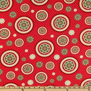   Moda Bliss Medallion Scarlet Fabric By The Yard Arts, Crafts & Sewing