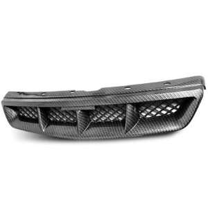  1996 1998 Honda Civic Front Mesh Grill Carbon Style 