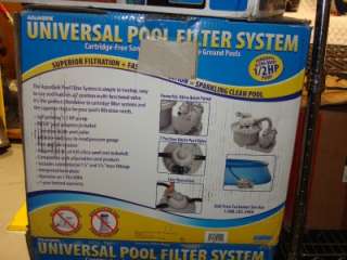 FOR SALE IS 1 UNIVERSAL POOL FILTER SYSTEM AQUAQUIK 4510 1/2 HP NEW .