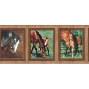  HORSE mare foal pony kid WALL PAPER BORDER home decor 