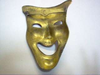 Brass Drama Comedy Mask (Comedy / Tragedy)   Decorative   Wall Hanging 