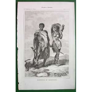 AFRICA Expedition of Le Vaillant Hottentot Man & Woman Return from 
