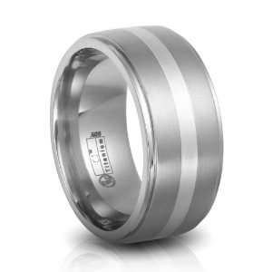    Titanium & Sterling Silver 10mm Band by Edward Mirell Jewelry