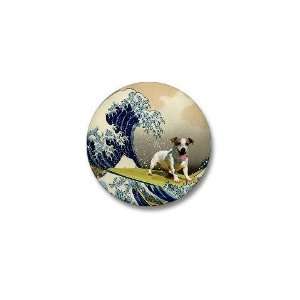  Surfing Jack Russell Terrier Pets Mini Button by  