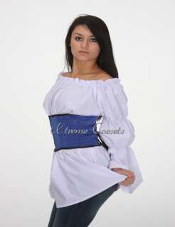 Medieval Renaissance Gown White Chemise Costume Peasant Blouse Tops 