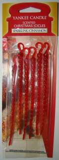   Candle Sparkling Cinnamon Scented Icicles Ornaments New   