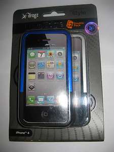 iFrogz Luxe Edge Bumper Cases for iPhone 4 2 Pack Blue/Black Silver 