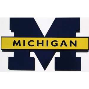 Sports Fan Products 5110 MIC1 NCAA Michigan Wolverines Large 3 D Metal 