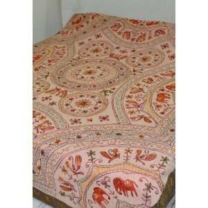  Silk Thread Embroidered Indian Home Furnishing Cotton 