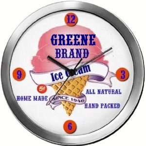  GREENE 14 Inch Ice Cream Metal Clock Quartz Movement 