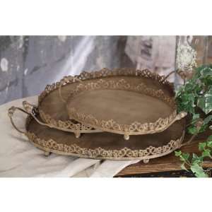  Antique Style Rusty Metal Trays