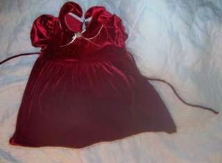 Christmas Soft Velvet Bright Red Girls Dress size 6 SS  