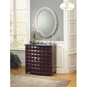  Merlot Finish Vanity Sink Cabinet with Black Marble Top 