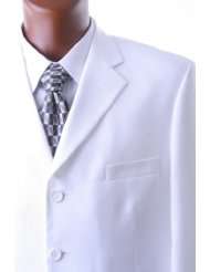 Mens Single Breasted 4 Button White Dress Suit