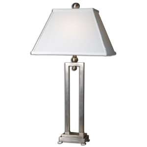 Uttermost 28.5 Inch Conrad Lamp In Brushed Aluminum w/ Hand Applied 
