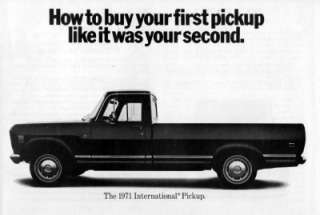 1971 International Pickup Truck Original Brochure Ad  