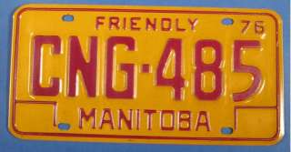 1976 MANITOBA CAR LICENSE PLATE #CNG485  