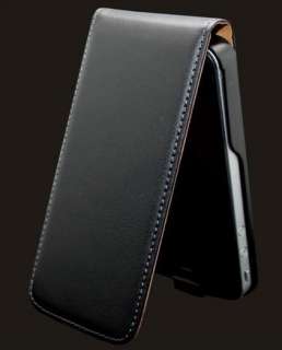 iPhone 4 4G 4S New Black Leather Pouch Flip Case  