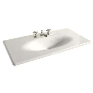   43 Inch Cast Iron One Piece Surface and Integrated Lavatory, White