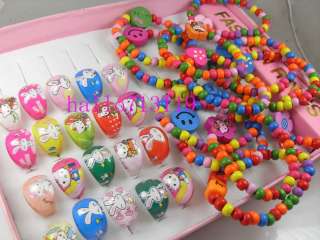   15 Rings +15Bracelets for Kids Childrens party Gift wholesale Jewelry