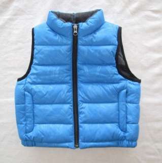 NWT Baby Gap I Want Candy Guitar Puffer Vest 2 3 4 5 Bright Blue Print 