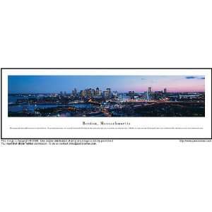  Boston Massachusetts at Night 13.5x40 Panoramic Photo 