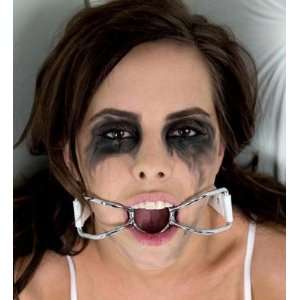  Asylum Patient Mouth Restraint With Metal Bit, White 