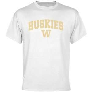    Washington Huskies White Mascot Arch T shirt