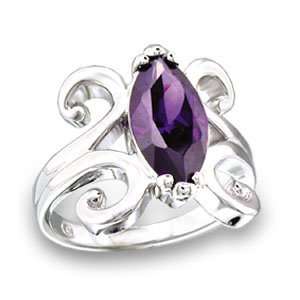  Marquise cut Light Amethyst Cz Solitaire 2.50ct Ring Size 