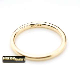 Authentic Tiffany & Co. Lucida 2mm Wedding Band 18K Yellow Gold Size 6 