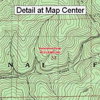 USGS Topographic Quadrangle Map   Damnation Peak, California (Folded 