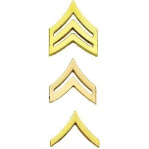 Chevrons   7/8 inch width   Sergeant (3 stripes)   Nickel Finish (pair 